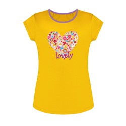 Желтая футболка для девочки 80441-ДЛ17